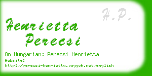 henrietta perecsi business card